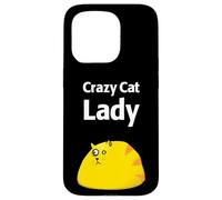 Carcasa para iPhone 15 Pro Dama Loca Amante de los Gatos Divertida