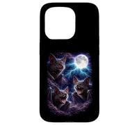 Carcasa para iPhone 15 Pro Dark BatsUnder The Full Moon Vintage Fantasía Rayo