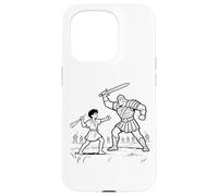 Carcasa para iPhone 15 Pro David & Goliat Lucha - Niños Fe Colorear Biblia Historia Arte