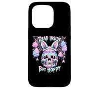 Carcasa para iPhone 15 Pro Dead Inside But Hoppy Skull Bunny Pastel Goth Easter