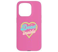 Carcasa para iPhone 15 Pro Dead Inside Heart Retro Estético Pastel Rainbow Graphic