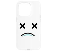 Carcasa para iPhone 15 Pro Dead Tired Face - Funny Cartoon White/Blue