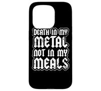 Carcasa para iPhone 15 Pro Death In My Metal Not My Meals Vegano Death Metal