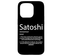 Carcasa para iPhone 15 Pro Definición de Satoshi Criptomoneda Bitcoin Satoshi Nakamoto