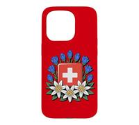 Carcasa para iPhone 15 Pro Día Nacional Suizo Bundesfeier Alpine Flowers