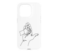 Carcasa para iPhone 15 Pro Dibujo de una línea: Manos Que cuentan Historias
