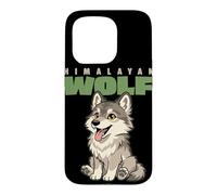 Carcasa para iPhone 15 Pro Dibujos Animados Lobo del Himalaya Raza Animal Amante Lindo Lobos