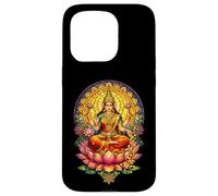 Carcasa para iPhone 15 Pro Diosa Lakshmi Vitral Mitología Hindú Hinduismo