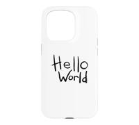 Carcasa para iPhone 15 Pro Diseño artístico con Pincel en Negrita de Hello World con el Primer código