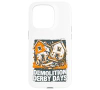 Carcasa para iPhone 15 Pro Diseño Atrevido de Demolition Derby Days en Naranja sobre un accidente de casa