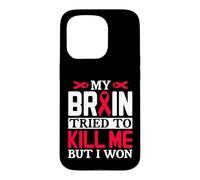 Carcasa para iPhone 15 Pro Diseño de Cinta MY Brain Tried TO Kill ME Pero I Won