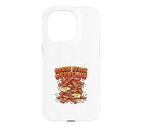 Carcasa para iPhone 15 Pro Diseño Divertido de Bacon Stack Overflow para desayunar