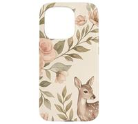 Carcasa para iPhone 15 Pro Diseño Floral de Ciervos del Bosque de Mariposas