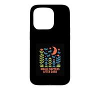 Carcasa para iPhone 15 Pro Diseño Magic Happens After Dark Moon & Flowers