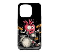 Carcasa para iPhone 15 Pro Disfraz de corazón oscilante y latiendo para Amantes de los Tambores
