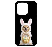 Carcasa para iPhone 15 Pro Disfraz de Perro Cocker Spaniel con Conejito de Pascua