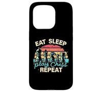 Carcasa para iPhone 15 Pro Divertida Camiseta Eat Sleep Play Chess Repeat para un Jugador de ajedrez