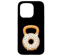 Carcasa para iPhone 15 Pro Divertidas chispas Kettlebell Donut Fitness para Gimnasio