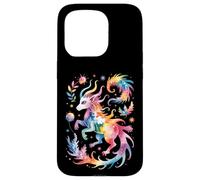 Carcasa para iPhone 15 Pro Divertidas Criaturas mágicas Acuarela Salpicadura Abstracto