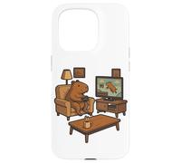 Carcasa para iPhone 15 Pro Divertido Capybara Gamer Meme Cozy Animal Gaming Broma Juego Retro