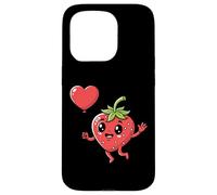 Carcasa para iPhone 15 Pro Divertido corazón de Fresa para el día de San Valentín Kawaii Fruit Lover