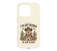 Carcasa para iPhone 15 Pro Divertido Corgi Cowboy in Low Places Country Friends Dog Humor