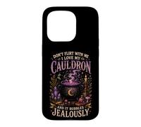 Carcasa para iPhone 15 Pro Divertido diseño gótico de Halloween del caldero Witchcore