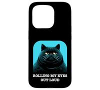Carcasa para iPhone 15 Pro Divertido Gato Molesto rodando mis Ojos ruidosamente sarcástico Gato Kawaii