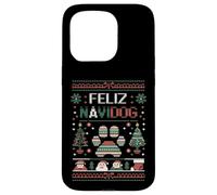 Carcasa para iPhone 15 Pro Divertido Juego de Palabras para dueño de Perro de Navidad - Feliz Navidog Ugly Christmas