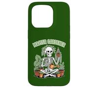 Carcasa para iPhone 15 Pro Divertido Maestro Jardinero con Calavera Feliz