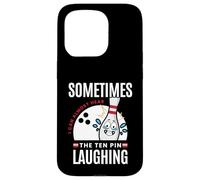 Carcasa para iPhone 15 Pro Divertido Regalo de Bolos Sometimes I Hear Ten Pin Laughing