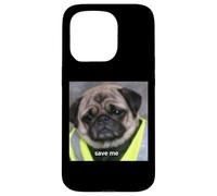 Carcasa para iPhone 15 Pro Divertido Triste Pug Meme Trabajo Humor Foto Borrosa