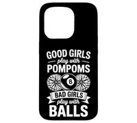 Carcasa para iPhone 15 Pro Divertidos Buenas Chicas Pompones Chicas Malas Bolas Diciendo