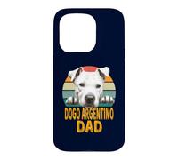Carcasa para iPhone 15 Pro Dogo Argentino Dog Dad Retro Vintage Mis Perros Son Mi Cardio