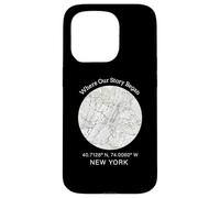 Carcasa para iPhone 15 Pro Donde comenzó Nuestra Historia - Diseño de Mapa de la Ciudad de Nueva York