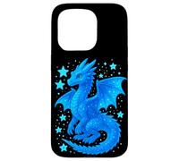 Carcasa para iPhone 15 Pro Dragon Azul Mistico Ilustracion Fantasia Celestial Adorable