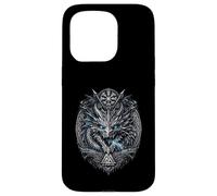 Carcasa para iPhone 15 Pro Dragón Vikingo Jormungandr y Niddhogg Vikings Dragón