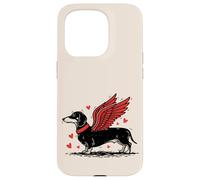 Carcasa para iPhone 15 Pro Dueño de Perro Salchicha con alas de ángel Lindo Perro Salchicha