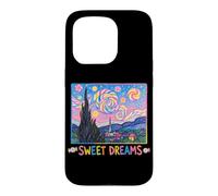 Carcasa para iPhone 15 Pro Dulces sueños Lindos Van Gogh Noche Estrellada Pintura Caramelos