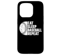 Carcasa para iPhone 15 Pro Eat Sleep Baseball Repeat Softball Catcher Batter Baseballer