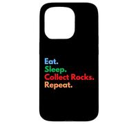 Carcasa para iPhone 15 Pro Eat Sleep Collect Rocks Repeat para coleccionistas y Amantes de Rocas