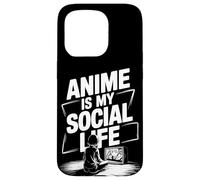 Carcasa para iPhone 15 Pro El Anime es mi Vida Social, Divertido diseño de Cultura Otaku para fanáticos de Japón