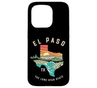 Carcasa para iPhone 15 Pro El Paso Texas Outdoors Vintage Nature Illustration