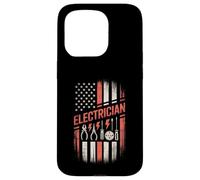 Carcasa para iPhone 15 Pro Electrician American Flag Pride 4th of July Independance Day