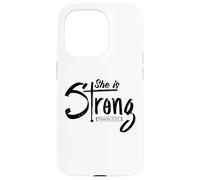 Carcasa para iPhone 15 Pro Ella es Fuerte Proverbios 31:25 La fe de Las Mujeres cristianas