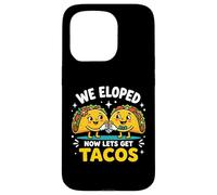 Carcasa para iPhone 15 Pro Eloped Now Let's Get Tacos Funny Foodie Wedding Eloper