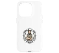 Carcasa para iPhone 15 Pro Emblema de Honor de Caballero Barbudo Vintage Estilo Retro