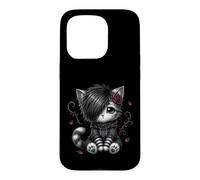 Carcasa para iPhone 15 Pro EMO Cat Rose Regalos góticos Amante de los Gatos Goth Girl Dark Kitty