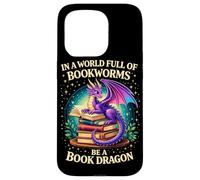 Carcasa para iPhone 15 Pro En un Mundo Lleno de Ratones de Biblioteca Sé un Libro Dragon Book Nerd