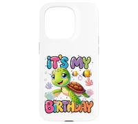 Carcasa para iPhone 15 Pro Es mi cumpleaños Tortuga Nadando